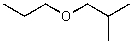 What alkyl groups make up the following ether?   A) isobutyl and propyl B) propyl and butyl C) ethyl and isopropyl D) propyl and sec-butyl E) None of these choices.