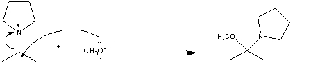 In the following reaction which chemical species is acting like a nucleophile?   A)    B)    C) CH<sub>3</sub>O<sup>-</sup> D) two of these choices E) there is no nucleophile in this reaction