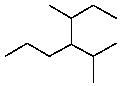 An IUPAC name for   is: A) 5-Methyl-4-(1-methylpropyl) hexane B) 2-Methyl-3-(1-methylpropyl) hexane C) 2-Methyl-3-(2-methylpropyl) hexane D) 3-Methyl-4-(1-methylethyl) heptane E) 5-Methyl-4-(1-methylethyl) heptane