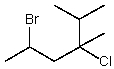 Provide a name for the following compound:   A) 2-Bromo-4-chloro-4-isopropylpentane B) 4-Bromo-2-chloro-2-isopropylpentane C) 5-Bromo-3-chloro-2,3-dimethylhexane D) 2-Bromo-4-chloro-4,5-dimethylhexane E) 2-(2-Bromopropyl) -2-chloro-3-methylbutane