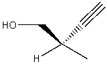 What is IUPAC name of the following compound?   A) (R) -2-methyl-3-butyn-1-ol B) (S) -2-methyl-3-butyn-1-ol C) (R) -2-methyl-1-butyn-3-ol D) (S) -2-methyl-1-butyn-3-ol E) None of these choices