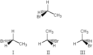 Which of the following is the enantiomer of the following substance?   A) I B) II C) III D) It does not have a non-superposable enantiomer. E) Both II and III.