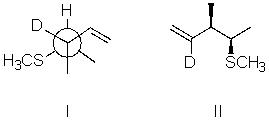 I and II are:   A) constitutional isomers. B) enantiomers. C) identical. D) diastereomers. E) not isomeric.