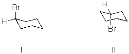 I and II are:   A) constitutional isomers. B) enantiomers. C) identical. D) diastereomers. E) not isomeric.