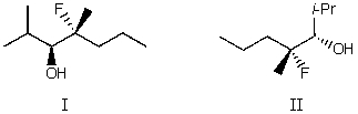 I and II are:   A) constitutional isomers. B) enantiomers. C) identical. D) diastereomers. E) not isomeric.