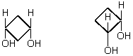 The compounds whose molecules are shown below would have:   A) the same melting point. B) different melting points. C) equal but opposite optical rotations. D) More than one of these choices. E) None of these choices.