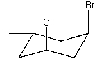 What is the IUPAC name of the following compound?   A) (1R,3R,5R) -1-bromo-3-chloro-5-fluorocyclohexane B) (1R,3R,5S) -1-bromo-3-chloro-5-fluorocyclohexane C) (1S,3S,5R) -1-bromo-3-chloro-5-fluorocyclohexane D) (1S,3S,5S) -1-bromo-3-chloro-5-fluorocyclohexane E) None of these choices.