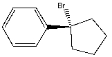  A student has isolated a chiral alkyl halide (shown below)with a specific rotation of [ \alpha ] = +22.1<sup>o</sup>.The student decided to store the compound in the solvent MeOH overnight.However,reanalysis of the alkyl halide showed a new chemical formula of C<sub>11</sub>H<sub>16</sub>O with a specific rotation of [ \alpha ] = 0<sup>o</sup>.Suggest a mechanism to justify these results.   