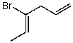 Which structure represents (Z) -4-bromohexa-1,3-diene? A)    B)    C)    D)    E) None of these choices.