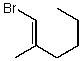 Which structure represents (E) -1-bromo-2-methylhex-2-ene? A)    B)    C)    D)    E) None of these choices.