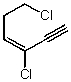 Which structure represents (Z) -1,4-dichlorohex-3-en-1-yne? A)    B)    C)    D)    E) None of these choices.