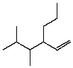The correct IUPAC name for the following compound is:   A) 4,5-Dimethyl-3-propyl-2-hexene B) 4,5-Dimethyl-3-propyl-1-hexene C) 3-(2,3-Dimethylpropyl) -1-hexene D) 2,3-Dimethyl-4-isopropyl-5-hexene E) 2,3-Dimethyl-4-propyl-5-hexene