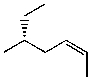 Which structure represents (R,Z) -5-methylhept-2-ene? A)    B)    C)    D)    E) None of these choices.
