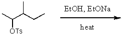 What is the major product for the following reaction?   A) CH<sub>3</sub>CH<sub>2</sub>(CH<sub>3</sub>) C=CHCH<sub>3</sub> B) CH<sub>3</sub>CH<sub>2</sub>(CH<sub>3</sub>) CHCH=CH<sub>2</sub> C) CH<sub>3</sub>CH<sub>2</sub>(CH<sub>3</sub>) CHCH(OCH<sub>2</sub>CH<sub>3</sub>) CH<sub>3</sub> D) None of these choices. E) No reaction.