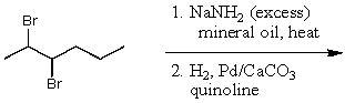 What is the major product for the following reaction sequence?   A)    B)    C)    D)    E)   