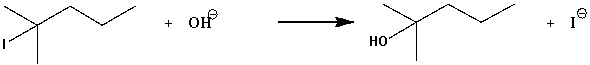 By analyzing the starting material and the product(s) ,the following reaction is an example of what type of mechanism?   A) S<sub>N</sub>1 B) S<sub>N</sub>2 C) E1 D) E2 E) None of these choices.