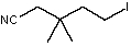  When 1,4-diiodo-2,2-dimethylbutane (0.10 mol) is treated with 0.10 mol of NaCN in dimethyl sulfoxide at 30<sup> \circ </sup>C,the product formed is: A)    B)    C)    D)    