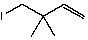  When 1,4-diiodo-2,2-dimethylbutane (0.10 mol) is treated with 0.10 mol of NaCN in dimethyl sulfoxide at 30<sup> \circ </sup>C,the product formed is: A)    B)    C)    D)    