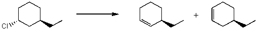 By analyzing the starting material and the product,the following reaction is possibly an example of what type of mechanism(s) ?   A) S<sub>N</sub>1 B) S<sub>N</sub>2 C) E1 D) E2 E) More than one of the above