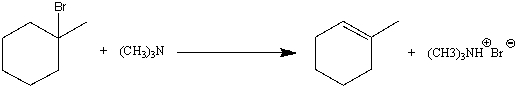 Which mechanism best describes the chemical process shown below?   A) S<sub>N</sub>2 B) E1 C) E2 D) S<sub>N</sub>1 E) None of these choices.