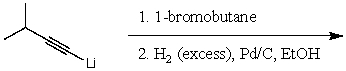 Predict the product(s) for the following reaction sequence.   A)    B)    C)    D)    E) None of these choices.