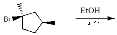 The product(s) for the following reaction would mainly be dictated by which mechanism?   A) S<sub>N</sub>1 B) S<sub>N</sub>2 C) E1 D) E2 E) None of these choices.