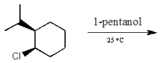 The product(s) for the following reaction would mainly be dictated by which mechanism?   A) S<sub>N</sub>1 B) S<sub>N</sub>2 C) E1 D) E2 E) None of these choices.