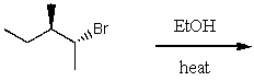The product(s) for the following reaction would mainly be dictated by which mechanism?   A) S<sub>N</sub>1 B) S<sub>N</sub>2 C) E1 D) E2 E) None of these choices.