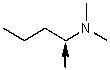 Which one of the following best represents the predicted approximate chemical shift and coupling for the hydrogen(s) indicated with the arrow?   A) 3.00 ppm,doublet B) 3.00 ppm,triplet C) 5.00 ppm,triplet D) 1.00 ppm,doublet E) 5.40 ppm,multiplet