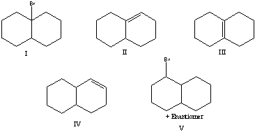 Which of the following would be the major product in the following reaction sequence?     A) I B) II C) III D) IV E) V