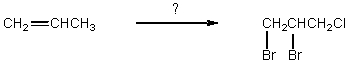 Which would be the best synthesis to produce the vicinal dibromide?   A)    B)    C)    D)    E)   