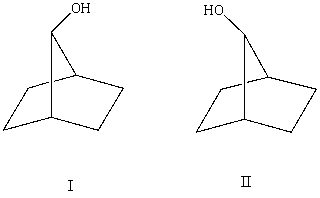 What is the relationship between alcohols I and II?   They are: A) conformers. B) constitutional isomers. C) enantiomers. D) diastereomers. E) identical.
