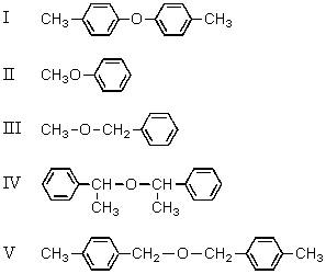 Select the structure of benzyl methyl ether.   A) I B) II C) III D) IV E) V