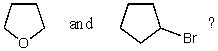 Which of the reagents listed below would serve as the basis for a simple chemical test to distinguish between   A) AgNO<sub>3</sub> in C<sub>2</sub>H<sub>5</sub>OH B) Dilute HCl C) Br<sub>2</sub> in CCl<sub>4</sub> D) NaOH in H<sub>2</sub>O E) KMnO<sub>4</sub> in H<sub>2</sub>O