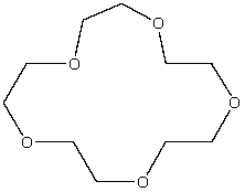 What is the correct IUPAC name for the following compound?   A) 15-crown-5 B) 15-crown-4 C) 5-crown-15 D) 15-crown-15 E) Cyclopentadecane pentaether