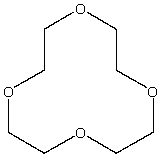What is the correct IUPAC name for the following compound?   A) 12-crown-5 B) 12-crown-4 C) 4-crown-12 D) 12-crown-12 E) Cyclododecane tetraether