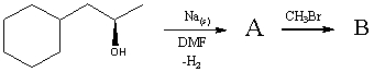 Complete the following reaction sequence,giving structures for compounds A and B:  
