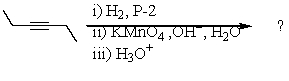 Complete the following reaction sequence,giving structural details of all key intermediates:  