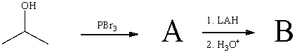 The final product,B,in the following reaction sequence,   ,would be? A)    B)    C)    D)    E) NNone of these choices.
