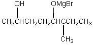 What product(s) is/are produced in the 1:1 reaction of sec-butylmagnesium bromide with   A)    B)    C)    D)    E)   