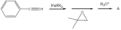 What is the product,A,that would be obtained from the following reaction sequence?     A) I B) II C) III D) IV E) V