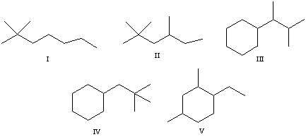 What would be the product,D,of the following reaction sequence?     A) I B) II C) III D) IV E) V