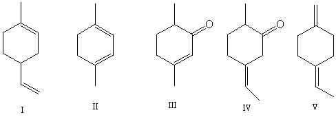 Select the structure(s) in which the multiple bonds are conjugated.   A) I and II B) II and III C) III and IV D) I,II and V E) V