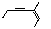 What is an IUPAC name for   A) 2,3-methylhept-2-en-4-yne B) 1,1,3-trimethylhex-3-yn-1-ene C) 1,1,3-trimethyl-3-hexyn-1-ene D) 2,3-dimethyl-2-hepten-4-yne E) 5,6-dimethyl-5-hepten-3-yne