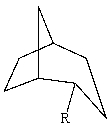The substituent R on the bicyclic compound shown is considered to be?   A) axial B) equatorial C) endo D) exo E) trans