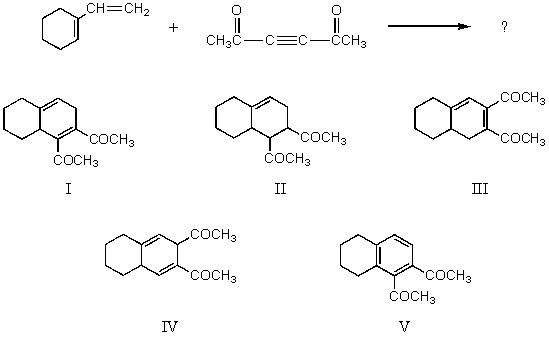 What is the product of the following reaction?   A) I B) II C) III D) IV E) V