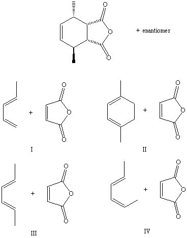 Which reaction would produce the following compound?   A) I B) II C) III D) IV E) None of these choices.