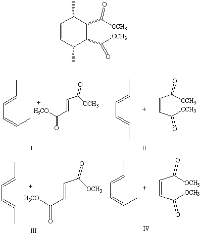 Which reaction would produce the following compound?   A) I B) II C) III D) IV E) None of these choices.