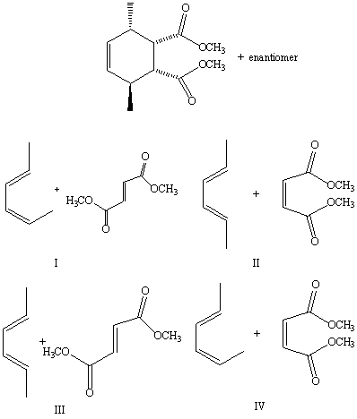 Which reaction would produce the following compound?   A) I B) II C) III D) IV E) None of these choices.