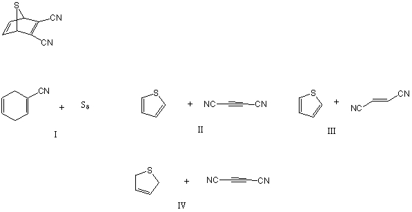 Which diene and dienophile would you choose to synthesize the following compound?   A) I B) II C) III D) IV E) None of these choices.